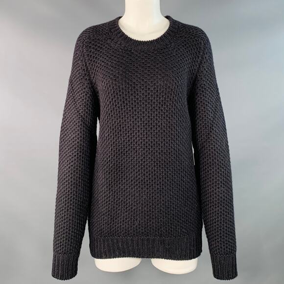 SERIENUMERICA Size 8 Black Baby Alpaca Knit Crew Neck Sweater - Picture 1 of 5
